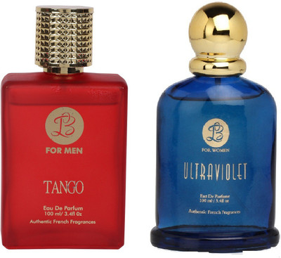 Lyla Blanc Mens TANGO & Womens ULTRA VOILENT - (Set of 2 Perfume for Couple) (100ml each) Eau de Parfum - 100 ml(For Men & Women)
Lyla Blanc Mens TANGO & Womens ULTRA VOILENT - (Set of 2 Perfume for Couple) (100ml each) Eau de Parfum - 100 ml(For Men & Women)