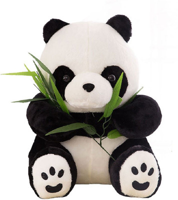Aparnas cute panda 20cms stuffed plush soft toy for kids playing birthday gift love girl - 20 cm(White, Black), Black;white