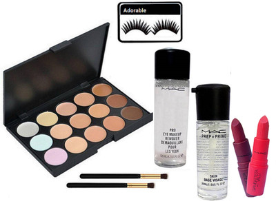 Adorable Eyelashes & Mac 15 Shades Concealer Palette & Prep+Prime Primer & Makeup Remover & Giambattista Valli Lipstick (pack Of 2) Make Up Brush 2(Set of 8)
Adorable Eyelashes & Mac 15 Shades Concealer Palette & Prep+Prime Primer & Makeup Remover & Giambattista Valli Lipstick (pack Of 2) Make Up Brush 2(Set of 8)