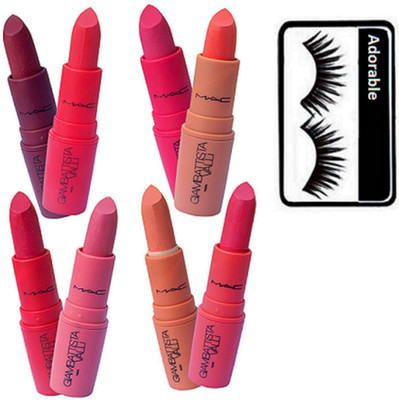 Adorable 1 Eyelashes & 8 Mac Giambattista Valli Lipstick(Set of 9)