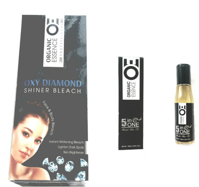 Organic Essence Oxy Diamond Shiner Bleach For Face and Body-450gm & 5 in 1 Herbal Hair Oil-100ml.(Set of 1)
Organic Essence Oxy Diamond Shiner Bleach For Face and Body-450gm & 5 in 1 Herbal Hair Oil-100ml.(Set of 1)