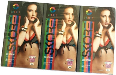 Skore SHADES PACK OF 3 Condom(Set of 3, 30S)