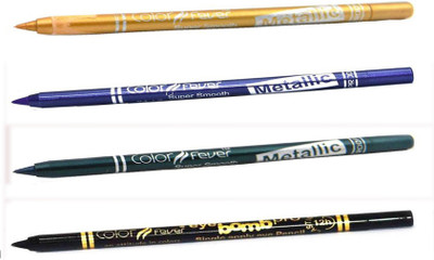 Color Fever Soft And Smooth Metallic Pencil Eyeliners Set Of 4Pcs A10 8 g(Golden, Green, Party Blue, Black)
Color Fever Soft And Smooth Metallic Pencil Eyeliners Set Of 4Pcs A10 8 g(Golden, Green, Party Blue, Black)