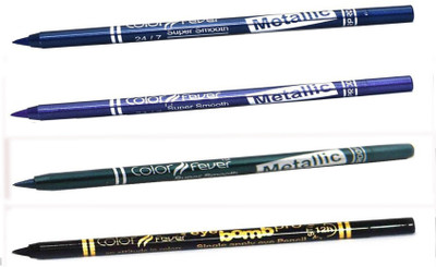 Color Fever Soft And Smooth Metallic Pencil Eyeliners Set Of 4Pcs A17 8 g(Navy Blue, Purple, Green, Black)
Color Fever Soft And Smooth Metallic Pencil Eyeliners Set Of 4Pcs A17 8 g(Navy Blue, Purple, Green, Black)