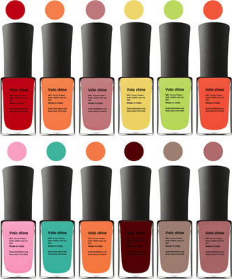 Aroma Care Purple Nail Polish Combo 1406201623 Multicolor(Pack of 12)