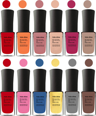 Aroma Care Red Nail Polish Combo 1406201618 Multicolor(Pack of 12)