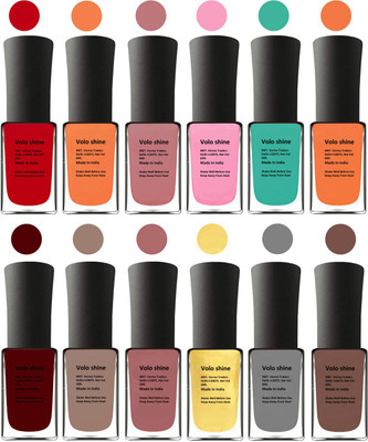 Aroma Care Red Nail Polish Combo 1406201627 Multicolor(Pack of 12)