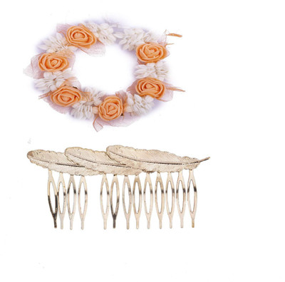 Chooz Designer Studio Beautiful Gajra for Hair and Golden Leaf Comb Hair Clip Bun Clip, Hair Clip(Orange)
Chooz Designer Studio Beautiful Gajra for Hair and Golden Leaf Comb Hair Clip Bun Clip, Hair Clip(Orange)