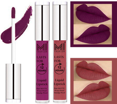 MI Fashion Liquid Matte Lipstick Combo Non Stick on Cup,Long Lasting,Highly pigmented Lip Gloss Set of 2(Deep Violet Liquid Lipstick,Nude Lip Gloss)
MI Fashion Liquid Matte Lipstick Combo Non Stick on Cup,Long Lasting,Highly pigmented Lip Gloss Set of 2(Deep Violet Liquid Lipstick,Nude Lip Gloss)