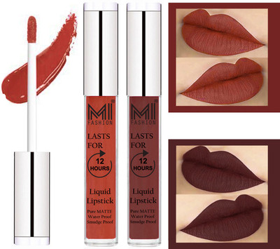 MI Fashion Liquid Lipstick Combo Set of 2 |Matte|Waterproof|Kiss Proof|Long Lasting| and |Made in India|(Brick Red Liquid Lipstick,Dark Brown Lip Gloss)
MI Fashion Liquid Lipstick Combo Set of 2 |Matte|Waterproof|Kiss Proof|Long Lasting| and |Made in India|(Brick Red Liquid Lipstick,Dark Brown Lip Gloss)