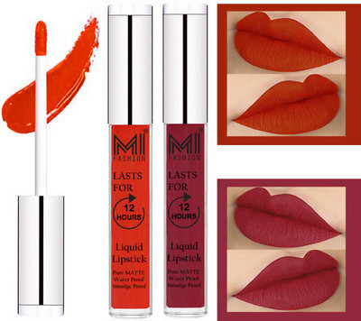 MI Fashion Professional Makeup Matte Liquid Lipstick Waterproof,Kiss Proof,Long Lasting and Made in India Set of 2(Orange Pulp Liquid Lipstick,Shimmer Cherry Liquid Lipstick)
MI Fashion Professional Makeup Matte Liquid Lipstick Waterproof,Kiss Proof,Long Lasting and Made in India Set of 2(Orange Pulp Liquid Lipstick,Shimmer Cherry Liquid Lipstick)