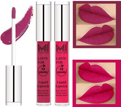 MI Fashion Liquid Matte Lipsticks |Waterproof|Smudge Proof| Made in India|and|Long Lasting| Set of 2 Lipsticks(Pink Berry Berry Liquid Lipstick,Magenta Liquid Lipstick)
MI Fashion Liquid Matte Lipsticks |Waterproof|Smudge Proof| Made in India|and|Long Lasting| Set of 2 Lipsticks(Pink Berry Berry Liquid Lipstick,Magenta Liquid Lipstick)