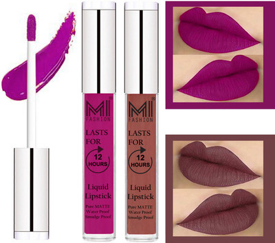 MI Fashion Matte Liquid Lipsticks Waterproof Long Lasting Pigmented Lip Gloss Set of 2(Wine Liquid Lipstick,Light Chocolate Liquid Lipstick)
MI Fashion Matte Liquid Lipsticks Waterproof Long Lasting Pigmented Lip Gloss Set of 2(Wine Liquid Lipstick,Light Chocolate Liquid Lipstick)