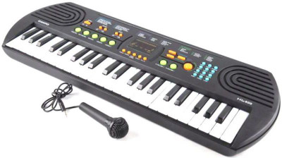 TULLY Canto 44 Key Keyboard Piano with Mic, and Charger, Recording - Great Toy Gift(Black)