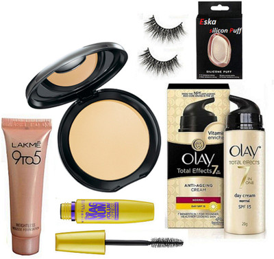 eska Eyelashes,Maybelline The Mag Num MascaraOlay Total Effects 7 In One Anti-Ageing Cream,Mac Studio Fix Compact,Lakme 9 to 5 Weightless Mousse Foundation,Silicon Puff(Set of 6)
eska Eyelashes,Maybelline The Mag Num MascaraOlay Total Effects 7 In One Anti-Ageing Cream,Mac Studio Fix Compact,Lakme 9 to 5 Weightless Mousse Foundation,Silicon Puff(Set of 6)