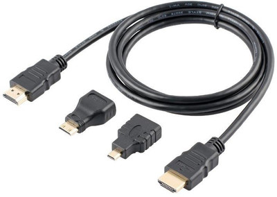 GVAAS 3 in 1 KIT HDMI to HDMI, Mini HDMI, Micro HDMI(Not Micro USB) Cable HDMI Cable(Compatible with LAPTOP, PC, TABLET, HDTV, TV, PROJECTOR, DIGITAL CAMERA, Black)
GVAAS 3 in 1 KIT HDMI to HDMI, Mini HDMI, Micro HDMI(Not Micro USB) Cable HDMI Cable(Compatible with LAPTOP, PC, TABLET, HDTV, TV, PROJECTOR, DIGITAL CAMERA, Black)