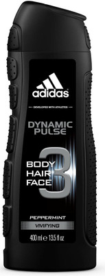 ADIDAS Dynamic Pulse Body, Hair & Face Shower Gel, Peppermint - 400ml (13.5oz) Face Wash(400 ml)
ADIDAS Dynamic Pulse Body, Hair & Face Shower Gel, Peppermint - 400ml (13.5oz) Face Wash(400 ml)