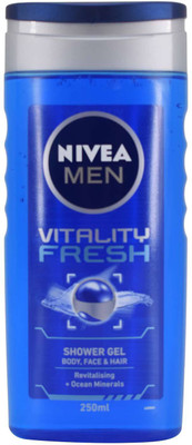 Nivea Men Vitality Fresh Shower Gel for Body- Face & Hair Scrub(250 ml)