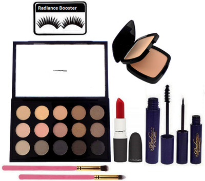radiance booster Eyelashes & 15 Shades Eye Shadow Palette With Make Up Brush 2 & Lipstick & Two Way Compact & Padma Water Proof Eyeliner+Mascara(Set of 8)
radiance booster Eyelashes & 15 Shades Eye Shadow Palette With Make Up Brush 2 & Lipstick & Two Way Compact & Padma Water Proof Eyeliner+Mascara(Set of 8)