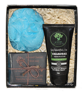 PRAMSH Gift Pack Of Activated Charcoal Soap 100gm & Peel Off Mask 60gm & Loofa (Pack of 3)(Set of 3)
PRAMSH Gift Pack Of Activated Charcoal Soap 100gm & Peel Off Mask 60gm & Loofa (Pack of 3)(Set of 3)