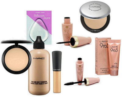 POWER POINT silicone puff, mac face and body foundation, mac compact set of 2 , mineralize concealer lakme 9 to 5 eyeliner , mascara & mousse(Set of 8)
POWER POINT silicone puff, mac face and body foundation, mac compact set of 2 , mineralize concealer lakme 9 to 5 eyeliner , mascara & mousse(Set of 8)