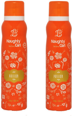 Naughty Girl PASSION Deodorant for Women- Pack of 2 (150ml each) Body Spray - For Women(150 ml, Pack of 2)
Naughty Girl PASSION Deodorant for Women- Pack of 2 (150ml each) Body Spray - For Women(150 ml, Pack of 2)