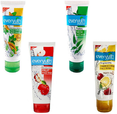 EVERYUTH NATURALS BRIGHTENING LEMON & CHERRY ANTI TAN FACE WASH 50GM + PURIFYING NEEM FACE WASH 50GM+ ANTI ACNE, ANTI MARKS TULSI TURMERIC FACE WASH 50GM+ MOISTURIZING FRUIT FACE WASH 50GM Face Wash(50 g)
EVERYUTH NATURALS BRIGHTENING LEMON & CHERRY ANTI TAN FACE WASH 50GM + PURIFYING NEEM FACE WASH 50GM+ ANTI ACNE, ANTI MARKS TULSI TURMERIC FACE WASH 50GM+ MOISTURIZING FRUIT FACE WASH 50GM Face Wash(50 g)