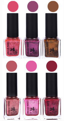 Unique Nails Gel Nail Polish Set 2668 Multicolor(Pack of 6)