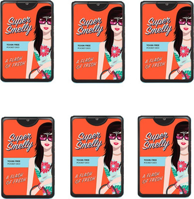 Super Smelly A Flash Of Fresh 100% Toxin Free (20ml Each) Pocket Perfume - 120 ml(For Women)
Super Smelly A Flash Of Fresh 100% Toxin Free (20ml Each) Pocket Perfume - 120 ml(For Women)