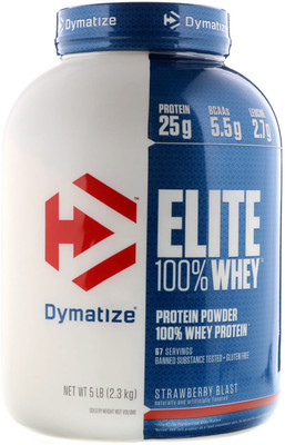 Dymatize Elite Whey 5 Lbs Whey Protein(2.3 kg, strawberry)