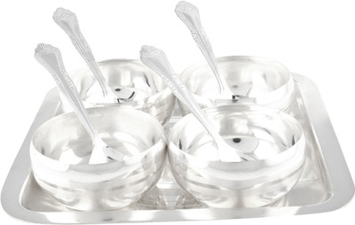 Shreeng Silver Plated Manchurian Bowl Set With oval Tray 9 Pcs. ( 20cmx20cmx4cm) Stainless Steel Decorative Platter(Silver, Pack of 9)
Shreeng Silver Plated Manchurian Bowl Set With oval Tray 9 Pcs. ( 20cmx20cmx4cm) Stainless Steel Decorative Platter(Silver, Pack of 9)