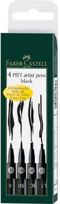 Faber-Castell 4PITT ARTIST PENS BLACK (B,SB,SC,1,5) CALLIGRAPHY WRITTING STROKES Nib Sketch Pens(Set of 4, Black)
Faber-Castell 4PITT ARTIST PENS BLACK (B,SB,SC,1,5) CALLIGRAPHY WRITTING STROKES Nib Sketch Pens(Set of 4, Black)