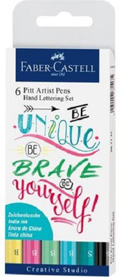 Faber-Castell 6PITT ARTIST PEN HAND LETTERING SET CALLIGRAPHY WRITTING Nib Sketch Pens(Set of 6, Multicolor)
Faber-Castell 6PITT ARTIST PEN HAND LETTERING SET CALLIGRAPHY WRITTING Nib Sketch Pens(Set of 6, Multicolor)