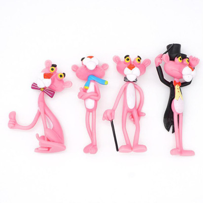 Toy Mela 4 Pieces Pink Panther Action Figure Toy Figure Toys(Multicolor)
