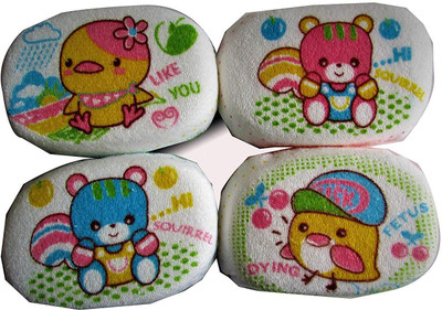 BABY FASHION BABY'S BATH SPONGE MULTI-COLOR (PACK OF 4)