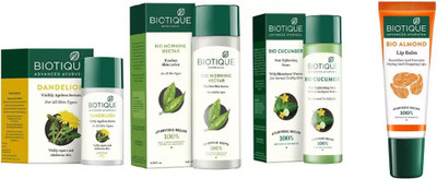 BIOTIQUE BIO Dandelion Ageless Lightening Serum, Cucumber Pore Tightening Toner, Morning Nectar Flawless Skin Moisturizer, LIP BALM(Set of 4)
BIOTIQUE BIO Dandelion Ageless Lightening Serum, Cucumber Pore Tightening Toner, Morning Nectar Flawless Skin Moisturizer, LIP BALM(Set of 4)