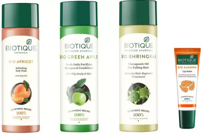 BIOTIQUE BIO Apricot Refreshing Body Wash, Green Apple Fresh Daily Purifying Shampoo and Conditioner, Bhringraj Therapeutic Oil For Falling Hair, LIP BALM(Set of 4)
BIOTIQUE BIO Apricot Refreshing Body Wash, Green Apple Fresh Daily Purifying Shampoo and Conditioner, Bhringraj Therapeutic Oil For Falling Hair, LIP BALM(Set of 4)