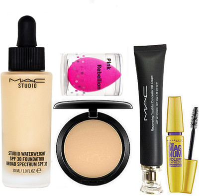 Pink Rebellion Sponge Puff & Mac Studio Water Weight & Compact & Recovering Youthful Concealer BB Cream & The Magnum Volume Mascara(Set of 5)
Pink Rebellion Sponge Puff & Mac Studio Water Weight & Compact & Recovering Youthful Concealer BB Cream & The Magnum Volume Mascara(Set of 5)