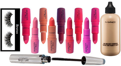 BRUTUS Eyelashes, Mac Face And Body Foundation, Brooke Candy Mascara, Giambattista Valli Matte Finish Lipstick (Pack of 9)(Set of 12)
BRUTUS Eyelashes, Mac Face And Body Foundation, Brooke Candy Mascara, Giambattista Valli Matte Finish Lipstick (Pack of 9)(Set of 12)