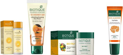 BIOTIQUE BIO Sandalwood Ultra Soothing Face Lotion 50+ SPF UVA/UVB, Honey Gel Face Wash, Fruit Whitening & Depigmentation Face Pack , LIP BALM(Set of 4)
BIOTIQUE BIO Sandalwood Ultra Soothing Face Lotion 50+ SPF UVA/UVB, Honey Gel Face Wash, Fruit Whitening & Depigmentation Face Pack , LIP BALM(Set of 4)