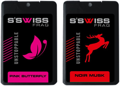 S'SWISS Pink Butterfly and noir musk Combo Pack - 40 ml Pocket Perfume - For Men & Women(40 ml, Pack of 2)
S'SWISS Pink Butterfly and noir musk Combo Pack - 40 ml Pocket Perfume - For Men & Women(40 ml, Pack of 2)