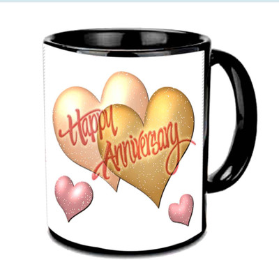 Raj Laxmi Beautiful Heart Design Happy Anniversary Multicolor Ceramic Mug(350 ml), Black
Raj Laxmi Beautiful Heart Design Happy Anniversary Multicolor Ceramic Mug(350 ml), Black