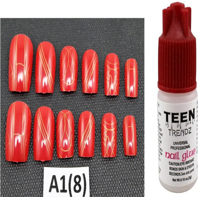 Ear Lobe & Accessories Round Tip Full Cover Nails With Glue 12 Pcs A1(8) Multicolour(Pack of 12) 
Ear Lobe & Accessories Round Tip Full Cover Nails With Glue 12 Pcs A1(8) Multicolour(Pack of 12)