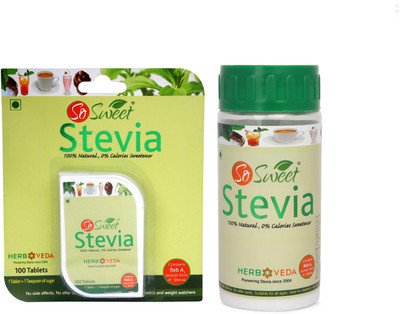 SO SWEET Stevia Combo of 100 Stevia Tablets and Stevia 100 gm Spoonable Bottle 100% Natural Sweetener - Sugarfree Sweetener(100 Tablets, Pack of 2)
SO SWEET Stevia Combo of 100 Stevia Tablets and Stevia 100 gm Spoonable Bottle 100% Natural Sweetener - Sugarfree Sweetener(100 Tablets, Pack of 2)