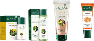 BIOTIQUE BIO Cucumber Pore Tightening Toner,Dandelion Ageless Lightening Serum, white advanced fairness face wash, LIP BALM(Set of 4)
BIOTIQUE BIO Cucumber Pore Tightening Toner,Dandelion Ageless Lightening Serum, white advanced fairness face wash, LIP BALM(Set of 4)