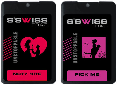 S'SWISS noty nite and pick me combo Pack - 40 ml Pocket Perfume - For Men & Women(40 ml, Pack of 2)
S'SWISS noty nite and pick me combo Pack - 40 ml Pocket Perfume - For Men & Women(40 ml, Pack of 2)