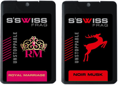 S'SWISS royal marriage and noir musk Combo Pack - 40 ml Pocket Perfume - For Men & Women(40 ml, Pack of 2)
S'SWISS royal marriage and noir musk Combo Pack - 40 ml Pocket Perfume - For Men & Women(40 ml, Pack of 2)