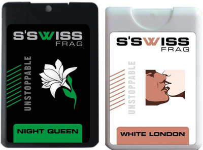 S'SWISS night queen and white london Combo Pack - 40 ml Pocket Perfume - For Men & Women(40 ml, Pack of 2)
S'SWISS night queen and white london Combo Pack - 40 ml Pocket Perfume - For Men & Women(40 ml, Pack of 2)