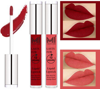 MI Fashion Liquid Matte Lipstick Combo Non Stick on Cup,Long Lasting,Highly pigmented Lip Gloss Set of 2(Eagle Red Liquid Lipstick,Peach Bae Liquid Lipstick)
MI Fashion Liquid Matte Lipstick Combo Non Stick on Cup,Long Lasting,Highly pigmented Lip Gloss Set of 2(Eagle Red Liquid Lipstick,Peach Bae Liquid Lipstick)