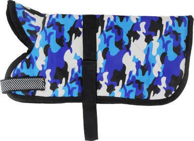 Leather Craft Coat for Dog(camouflage blue